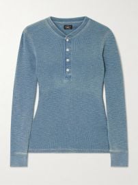 Slim Waffle-Knit Cotton Henley at Net a Porter